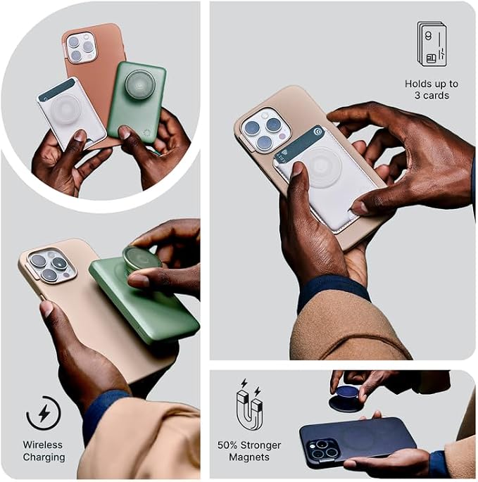 PopSockets iPhone 14 Pro Max Phone Case with MagSafe, Wireless Charging Compatible, Bookish - Spooky Book Club Clear