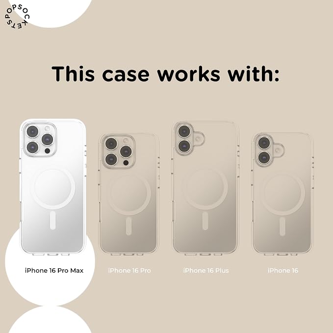 PopSockets iPhone 16 Pro Max Phone Case with MagSafe, Wireless Charging Compatible, Green - Fatigue