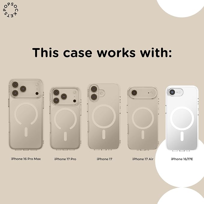 PopSockets iPhone 16/17E Phone Case with MagSafe- Cherry Pop | Magnetic, Wireless Charging, Camera & Drop Protection, Cherry, Fruit, Electronic Accessories, For iPad/Kindle/iPhone/Android