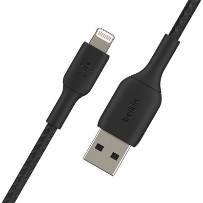 Belkin Braided Lightning to USB-A Cable (2m / 6.6ft, Black) - CAA002bt2MBK