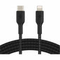 Belkin 30W USB-C to Lightning Cable - Nylon, Braided - M/M - 2m/6.6ft - Black - CAA004BT2MBK