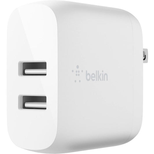 Belkin BoostCharge Dual USB-A Wall Charger 24W - Power Adapter - WCB002dqWH