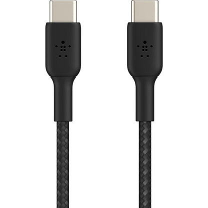 Belkin 60W USB-C to USB-C Cable - 480 Mbps - Nylon, Braided - M/M - 2m/6.6ft - Black - CAB004BT2MBK