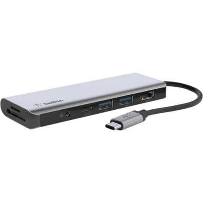 Belkin USB-C 7-in-1 Multiport Adapter, Laptop Docking Station, 2x USB-A 3.1 Gen 2, 4k HDMI 2.0, 100W Power Delivery 3.0 - PVC003btSGY