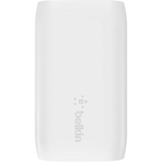 Belkin 37W Portable Dual Port USB-C Wall Charger - 1xUSB-A (12W), 1xUSB-C (30W) - Fast Charging - Power Adapter - White - WCB007dqWH
