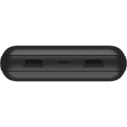 Belkin 15W 3-port USB Power Bank - 20K mAh - 2xUSB-A (12W), 1xUSB-C (15W) - Portable Charger - w/ USB-A to USB-C Cable - Black - BPB012btBK