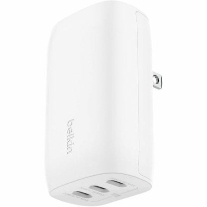 Belkin 67W Portable 3-Port USB-C Wall Charger - 3xUSB-C (67W Total) - Fast Charging - Power Adapter - White - WCC002DQWH