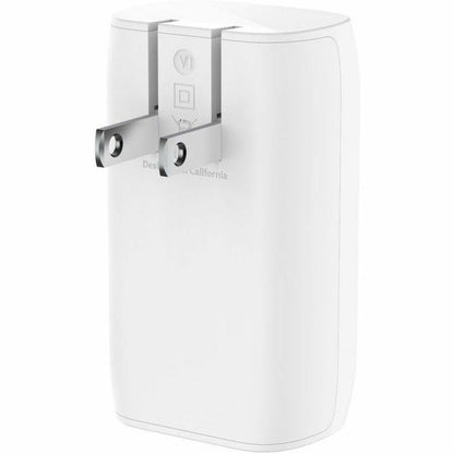 Belkin 67W Portable 3-Port USB-C Wall Charger - 3xUSB-C (67W Total) - Fast Charging - Power Adapter - White - WCC002DQWH