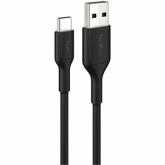 Belkin BoostCharge USB-A to USB-C Cable 15W, 6.6ft/2m, Black - CAB021fq2MBK