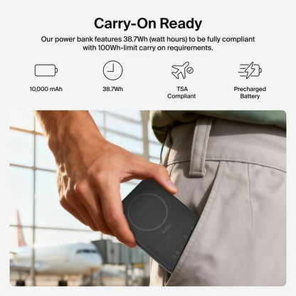 Belkin BoostCharge Slim Magnetic Power Bank 10K - BPD015fqBK