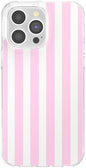 PopSockets iPhone 14 Pro Max Phone Case w/MagSafe- Club Stripe Pink