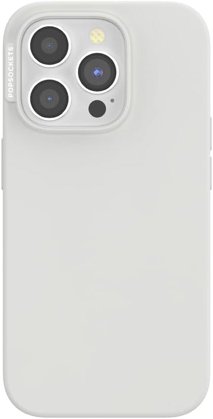PopSockets iPhone 15 Pro Phone Case with MagSafe, Wireless Charging Compatible, White - Horchata