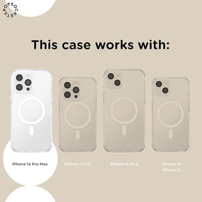 PopSockets iPhone 14 Pro Max Phone Case with MagSafe, Wireless Charging Compatible, Disney - Boho Wildflowers Blue