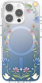 PopSockets iPhone 16 Pro Phone Case with MagSafe, Wireless Charging Compatible, Disney - Boho Wildflowers Blue