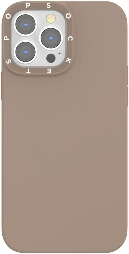 PopSockets iPhone 13 Pro Max Phone Case w/MagSafe- Latte | Magnetic, Wireless Charging, Camera & Drop Protection, Brown, Plain, Cream, Beige, Summer Spring