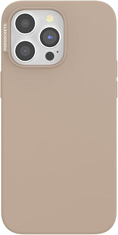 PopSockets iPhone 15 Pro Max Phone Case w/MagSafe- Latte | Magnetic, Wireless Charging, Camera & Drop Protection, Brown, Plain, Cream, Beige, Summer Spring