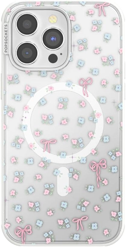 PopSockets iPhone 14 Pro Max Phone Case with MagSafe, Wireless Charging Compatible, Bow - Bows & Blooms