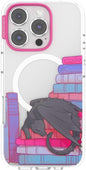 PopSockets iPhone 16 Pro Phone Case with MagSafe- Curled Up & Cozy | Magnetic, Wireless Charging, Camera & Drop Protection, Bookish, Dragon