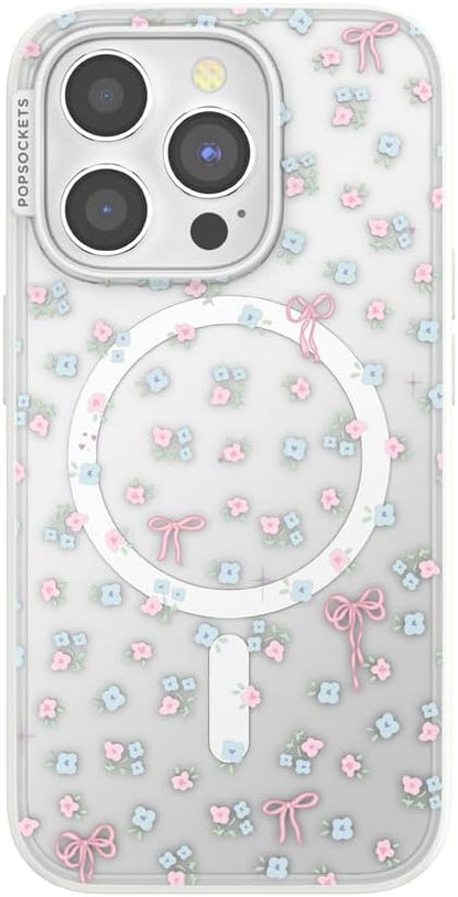 PopSockets iPhone 15 Pro Phone Case with MagSafe, Wireless Charging Compatible, Bow - Bows & Blooms