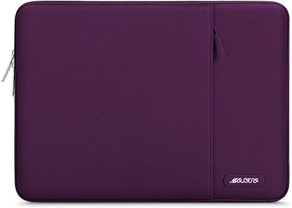MOSISO Laptop Case 13.3 inch, 13-13.3 inch Laptop Sleeve Compatible with MacBook Air/Pro 13 / Pro 14, HP Dell ASUS Lenovo Notebook, Polyester Vertical Computer Sleeve Bag with Pocket, Magenta Purple
