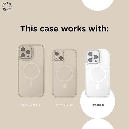 PopSockets iPhone 13 Phone Case with MagSafe- Heart Queen | Magnetic, Wireless Charging, Camera & Drop Protection, Heart, Valentines, Red, Textured