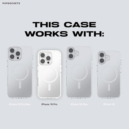 PopSockets iPhone 16 Pro Case Compatible with MagSafe, Phone Case for iPhone 16 Pro, Wireless Charging Compatible, Case Only - Clear