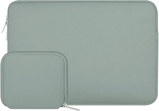 MOSISO Laptop Case 13.3 inch, 13-13.3 inch Laptop Sleeve Bag Compatible with MacBook Air/Pro 13 / Pro 14, HP Dell ASUS Lenovo Notebook, Neoprene Computer Sleeve Bag with Small Case, Antique Green