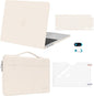 MOSISO Compatible with MacBook Air 13 inch Case 2025 2024 2023 2022 M4 A3240 M3 A3113 M2 A2681, Hard Shell&Sleeve Bag&Keyboard Skin&Webcam Cover&Screen Film for MacBook Air 13.6 inch, Beige