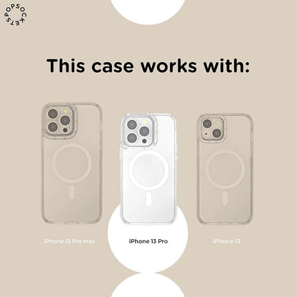 PopSockets iPhone 13 Pro Phone Case with MagSafe- Sweet Heart Blue | Magnetic, Wireless Charging, Camera & Drop Protection, Blue, Phone, Women