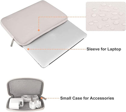 MOSISO Laptop Case 13 inch, 13 inch Laptop Sleeve Bag Compatible with MacBook Air 13 M4 M3 M2 M1 2025-2018 / Pro 13 M2 M1 2025-2016, Neoprene Computer Sleeve Bag with Small Case, Rock Gray