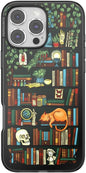 PopSockets iPhone 16 Pro Max Phone Case with MagSafe, Wireless Charging Compatible, Bookish - Storied Shelves