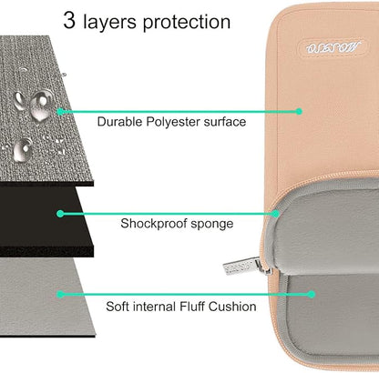 MOSISO Laptop Case 13.3 inch, 13-13.3 inch Laptop Sleeve Compatible with MacBook Air/Pro 13 / Pro 14, HP Dell ASUS Lenovo Notebook, Polyester Vertical Computer Sleeve Bag with Pocket, Peach Fuzz