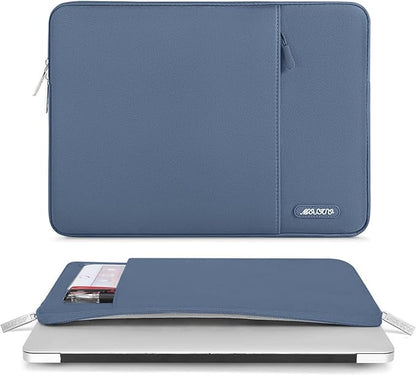 MOSISO Laptop Case 15 inch, 15 inch Laptop Sleeve Compatible with MacBook Air 15 M4 A3241 M3 A3114 M2 A2941 2025 2024 2023,Dell XPS 15,Polyester Vertical Computer Sleeve Bag with Pocket, Steel Blue