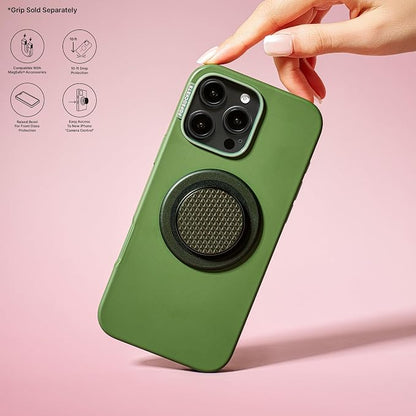 PopSockets iPhone 16 Pro Max Phone Case with MagSafe, Wireless Charging Compatible, Green - Olive