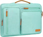 MOSISO 360 Protective Laptop Case 15 inch, 15 inch Laptop Sleeve Compatible with MacBook Air M4 M3 M2 2025 2024 2023, Dell XPS Plus, Side Open Carrying Case with 4 Zipper Pockets&Handle, Aqua Green