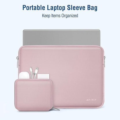 MOSISO Laptop Case 15 inch, 15 inch Laptop Sleeve Bag Compatible with MacBook Air 15 M4 A3241 M3 A3114 M2 A2941 2025 2024 2023, Dell XPS 15, Neoprene Computer Sleeve Bag with Small Case, Baby Pink