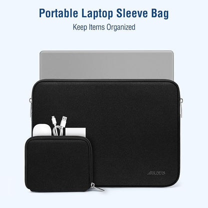 MOSISO Laptop Case 13.3 inch, 13-13.3 inch Laptop Sleeve Bag Compatible with MacBook Air/Pro 13 / Pro 14, HP Dell ASUS Lenovo Notebook, Neoprene Computer Sleeve Bag with Small Case, Black