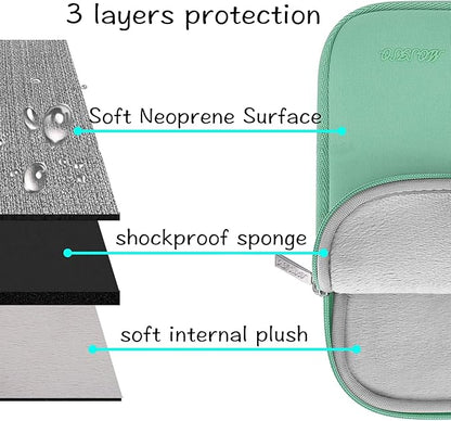 MOSISO Laptop Case 13.3 inch, 13-13.3 inch Laptop Sleeve Bag Compatible with MacBook Air/Pro 13 / Pro 14, HP Dell ASUS Lenovo Notebook, Neoprene Computer Sleeve Bag with Small Case, Biscay Green
