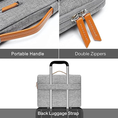 MOSISO 360 Protective Laptop Case 14 inch, 14 inch Laptop Sleeve Compatible with HP Lenovo Dell ASUS Acer, HP, Dell Latitude, Lenovo, Side Open Carrying Case with 4 Zipper Pockets&Handle, Gray