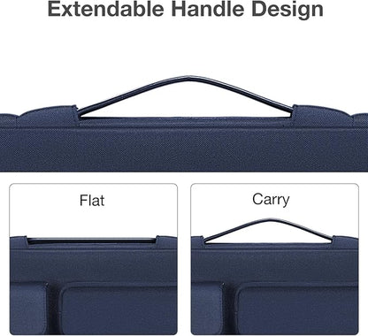 MOSISO 360 Protective Laptop Case 15 inch, Laptop Sleeve Compatible with MacBook Air 15 M4 A3241 M3 A3114 M2 A2941 2025-2023, Dell XPS 15, Side Open Bag with 2 Raised&1 Flapover Pockets, Navy Blue