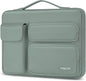MOSISO 360 Protective Laptop Case 13.3 inch, 13-13.3 inch Laptop Sleeve Compatible with MacBook Air/Pro 13 / Pro 14, HP Dell ASUS Lenovo, Side Open Bag with 2 Raised&1 Flapover Pockets, Antique Green