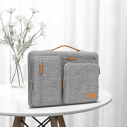 MOSISO 360 Protective Laptop Case 15 inch, 15 inch Laptop Sleeve Compatible with MacBook Air M4 M3 M2 2025 2024 2023, Dell XPS Plus, Side Open Carrying Case with 4 Zipper Pockets&Handle, Gray