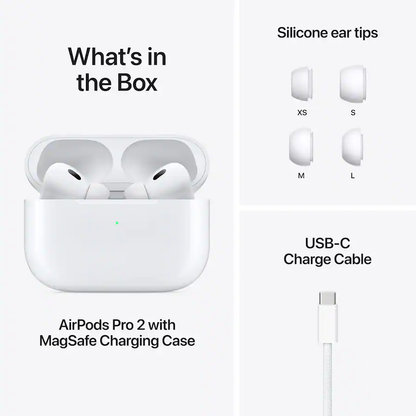 Apple AirPods Pro 2nd Generation with MagSafe Case USB-C White MTJV3AM/A