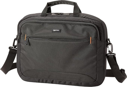 Amazon Basics Laptop Carrying Case with Shoulder Strap and Handle, Large Capacity, 15.6 in, Black