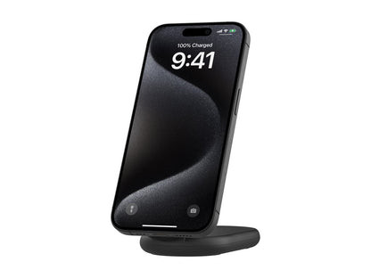 Belkin BoostCharge - Wireless charging stand - magnetic, foldable, with Qi2 + AC power adapter - 15 Watt - 3 A - Fast Charge, WIB007TTBK
