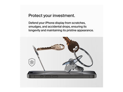 Belkin ScreenForce UltraGlass 2 - Screen protector for cellular phone - 9H, treated - glass - for Apple iPhone 15 Pro OVA133ZZ