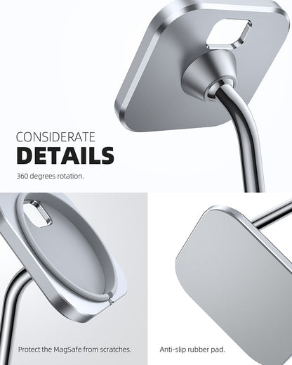 Lamicall Adjustable Aluminum Phone Stand for MagSafe Charger for Magsafe Accessories [Not fits iPhone 14-13-12][MagSafe Charger Not Included]