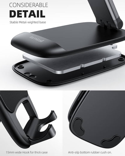 Lamicall Height Adjustable & Foldable Phone Holder for Business Trip Portable