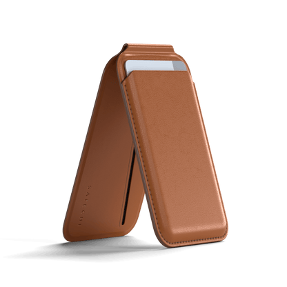 Vegan-Leather Magnetic Wallet Stand